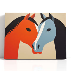 Contrast Horses in Love - Canvas Print - Artoholica Ready to Hang Canvas Print