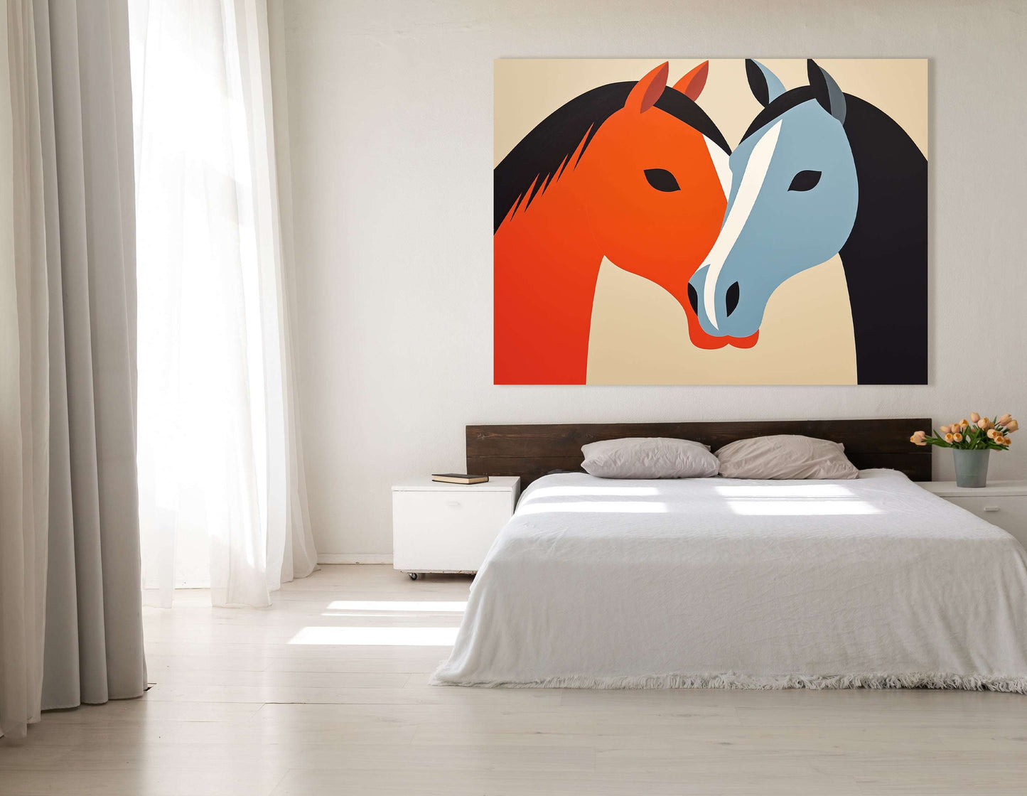 Contrast Horses in Love - Canvas Print - Artoholica Ready to Hang Canvas Print