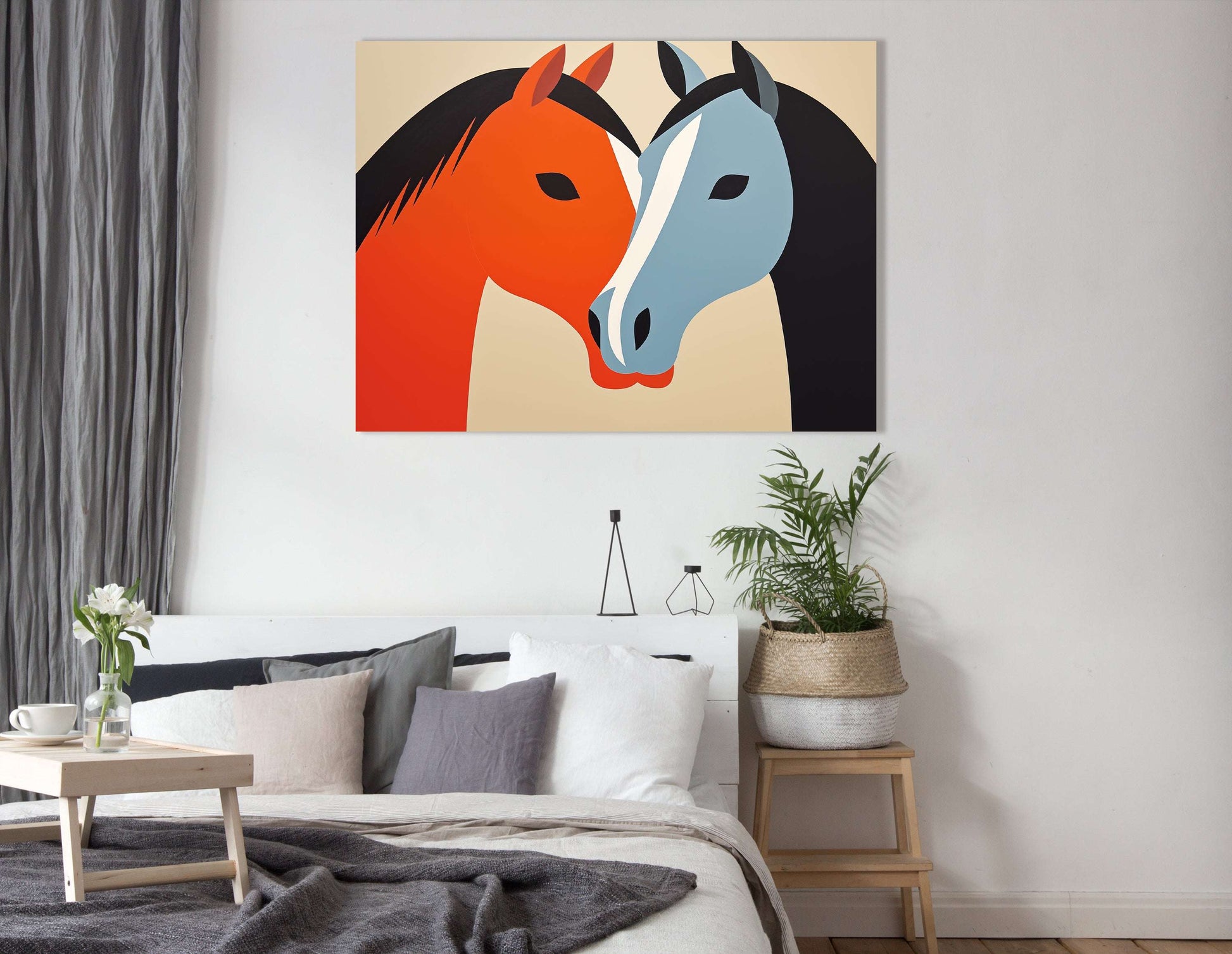 Contrast Horses in Love - Canvas Print - Artoholica Ready to Hang Canvas Print