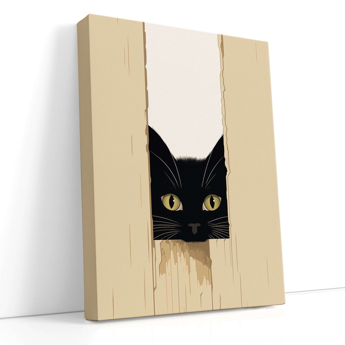 Curious Black Cat - Canvas Print - Artoholica Ready to Hang Canvas Print