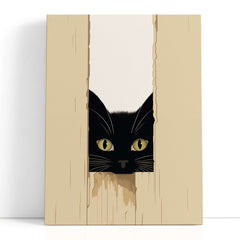 Curious Black Cat - Canvas Print - Artoholica Ready to Hang Canvas Print