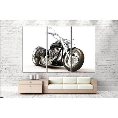 Custom black motorcycle on a white background. №2476 Ready to Hang Canvas PrintCanvas art arrives ready to hang, with hanging accessories included and no additional framing required. Every canvas print is hand-crafted, made on-demand at our workshop and e