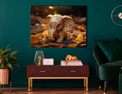 Cute Mosaic Elephant - Canvas Print - Artoholica Ready to Hang Canvas Print