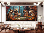Raccoons Playing Poker Wall Art - Man Cave Wall Decor, Poker Room Wall Art, Game Room Wall Art, Gift for Him, Poker Lover Gift Idea for Home