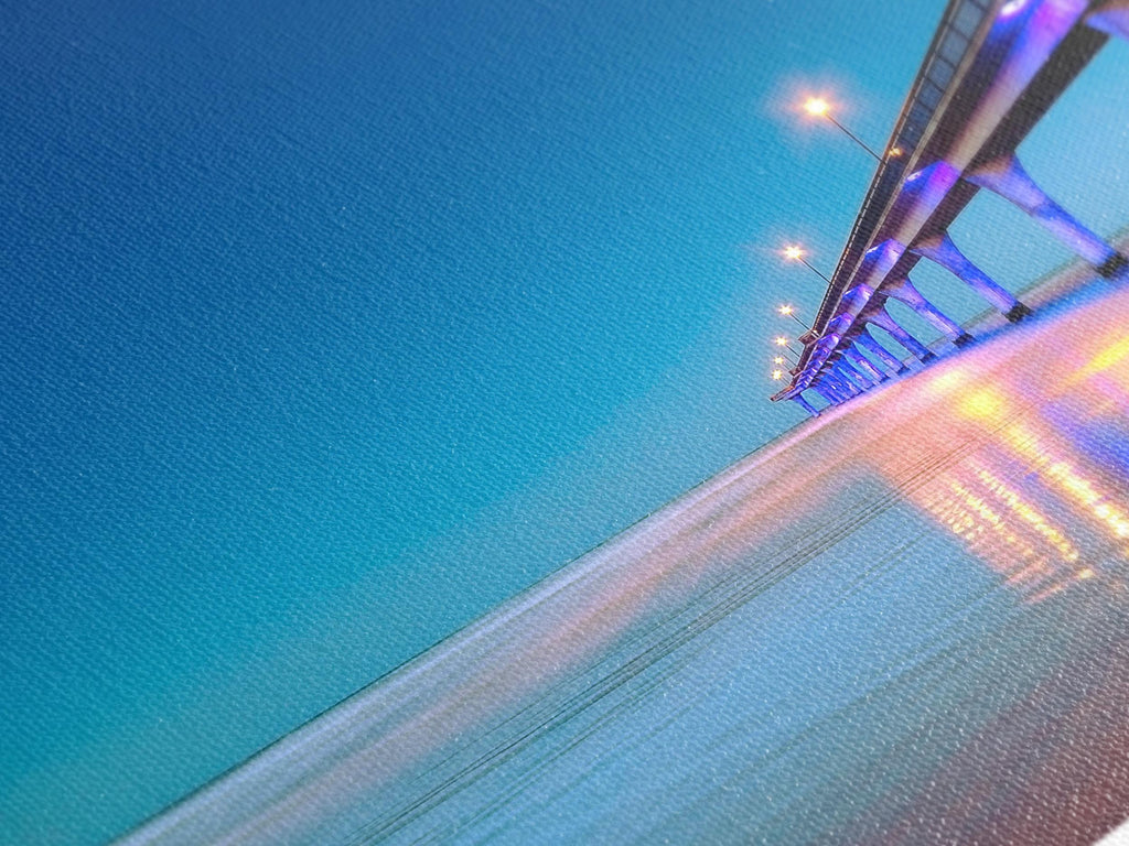 Impresión en lienzo del muelle de New Brighton Art, gran arte de pared costero, vista nocturna del océano, obra de arte moderna de playa de Nueva Zelanda, impresión artística, decoración costera para dormitorio