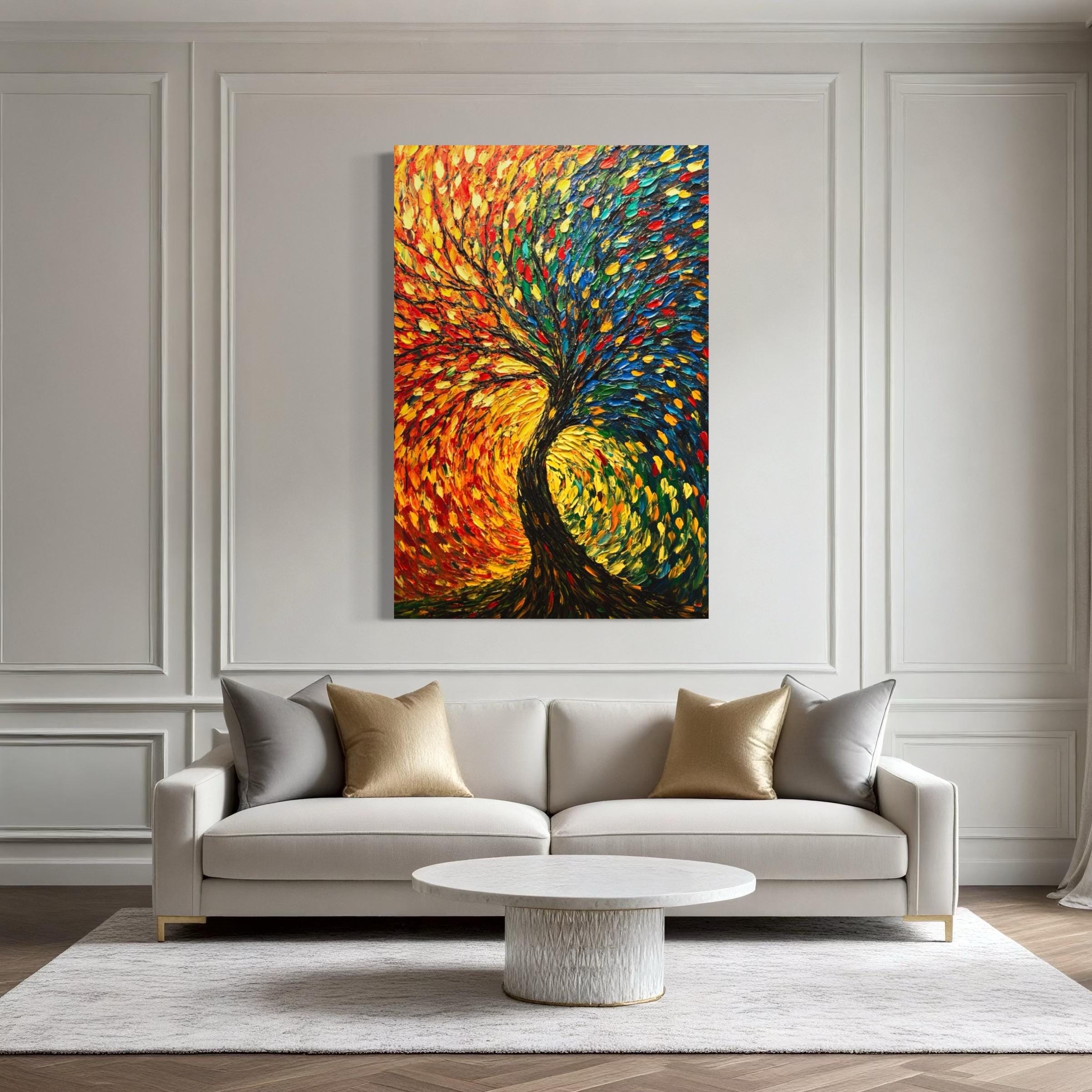 Colorful Tree Canvas Art - Abstract Tree of Life Print, Abstract Tree Wall Art, Modern Abstract Art, Contemporary Wall Decor, Abstract Gift