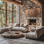 Rustic Tree Ring Canvas Print Wooden Texture Wall Art Large Log Cross-Section Canvas Art Rustic Home Decor Above Fireplace Wall Art