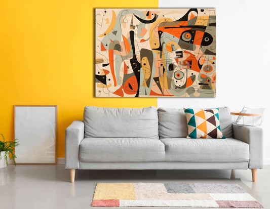 Dance of Abstract Shapes - Canvas Print - Artoholica Ready to Hang Canvas Print