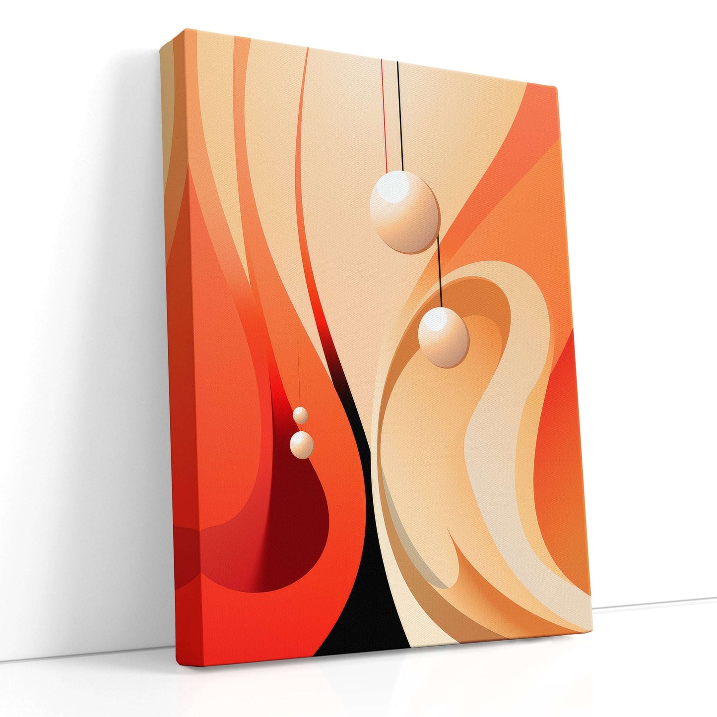 Dance of Luminous Spheres Amidst Warm Hues - Canvas Print - Artoholica Ready to Hang Canvas Print