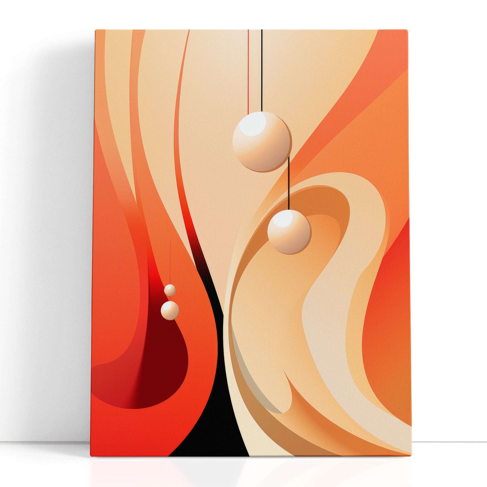 Dance of Luminous Spheres Amidst Warm Hues - Canvas Print - Artoholica Ready to Hang Canvas Print