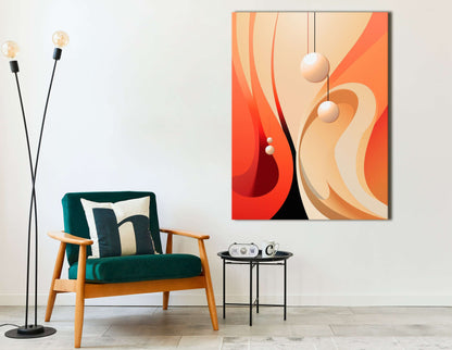 Dance of Luminous Spheres Amidst Warm Hues - Canvas Print - Artoholica Ready to Hang Canvas Print