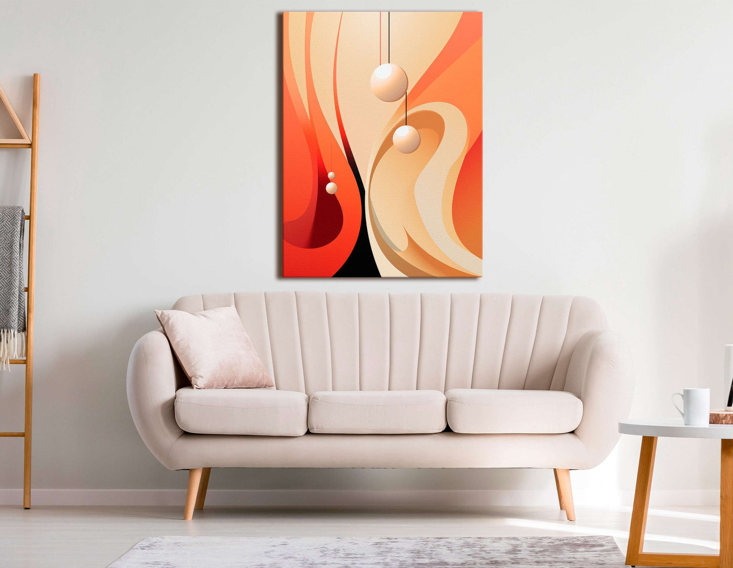 Dance of Luminous Spheres Amidst Warm Hues - Canvas Print - Artoholica Ready to Hang Canvas Print