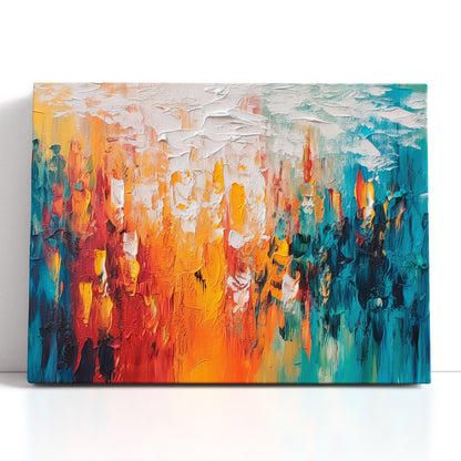 Dance of Orange and Teal Splashes - Canvas Print - Artoholica Ready to Hang Canvas Print