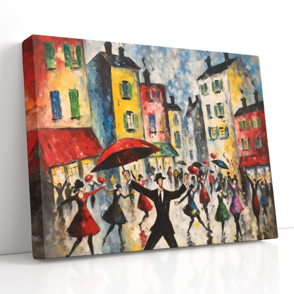 Dancing Crowd at City Square - Canvas Print - Artoholica Ready to Hang Canvas Print