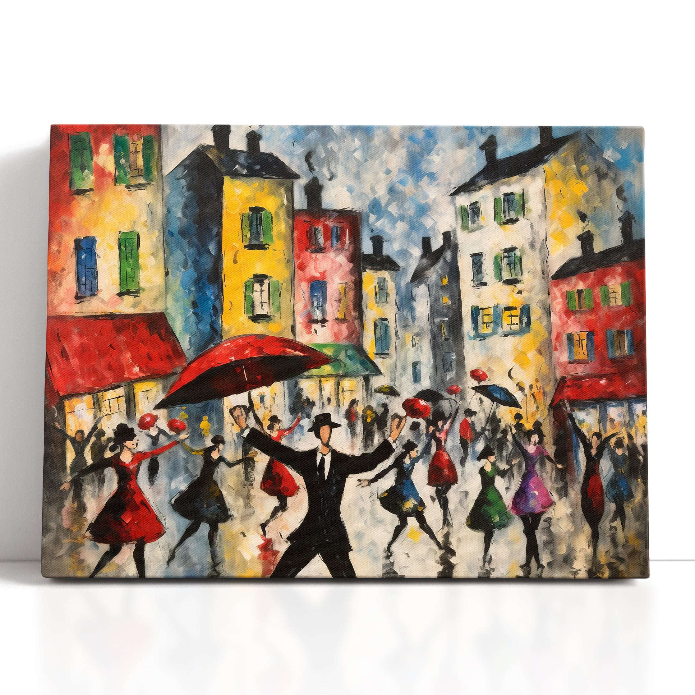Dancing Crowd at City Square - Canvas Print - Artoholica Ready to Hang Canvas Print