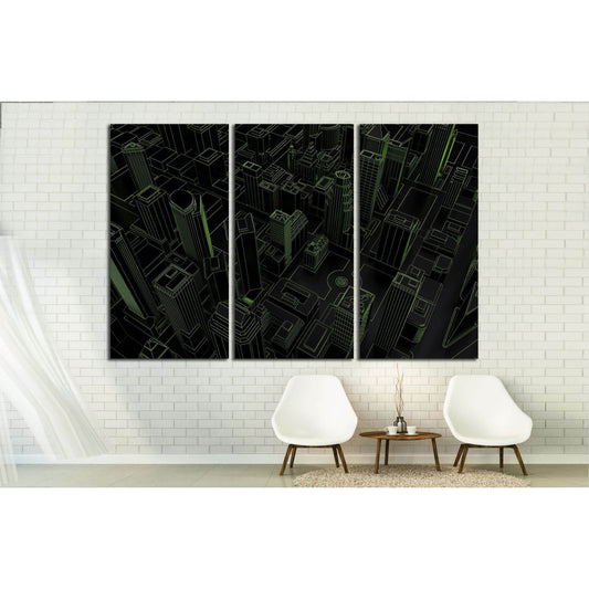 dark low poly city green mesh. 3d rendering №2736 Ready to Hang Canvas PrintCanvas art arrives ready to hang, with hanging accessories included and no additional framing required. Every canvas print is hand-crafted, made on-demand at our workshop and expe