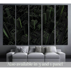 dark low poly city green mesh. 3d rendering №2736 Ready to Hang Canvas PrintCanvas art arrives ready to hang, with hanging accessories included and no additional framing required. Every canvas print is hand-crafted, made on-demand at our workshop and expe