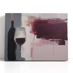 Dark Wine Bottle and Glass - Canvas Print - Artoholica Ready to Hang Canvas Print