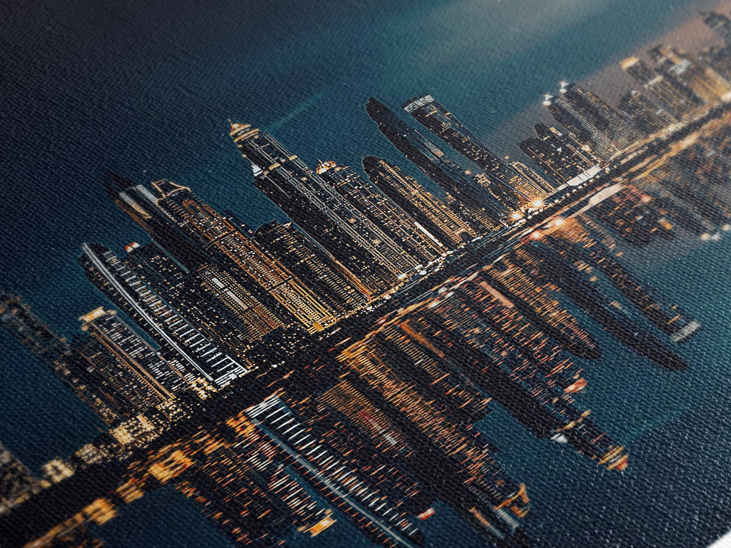 Dubai Canvas Art Dubai Wall Art Dubai Office Decor Night City Art Print Dubai Cityscape Wall Decor Dubai Poster Print Dubai Canvas Art