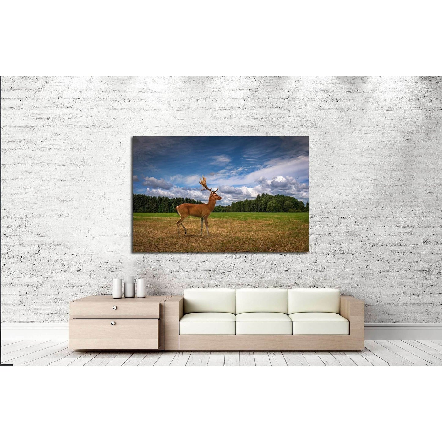 Deer in a Field №2361 Ready to Hang Canvas PrintCanvas art arrives ready to hang, with hanging accessories included and no additional framing required. Every canvas print is hand-crafted, made on-demand at our workshop and expertly stretched around 100% N