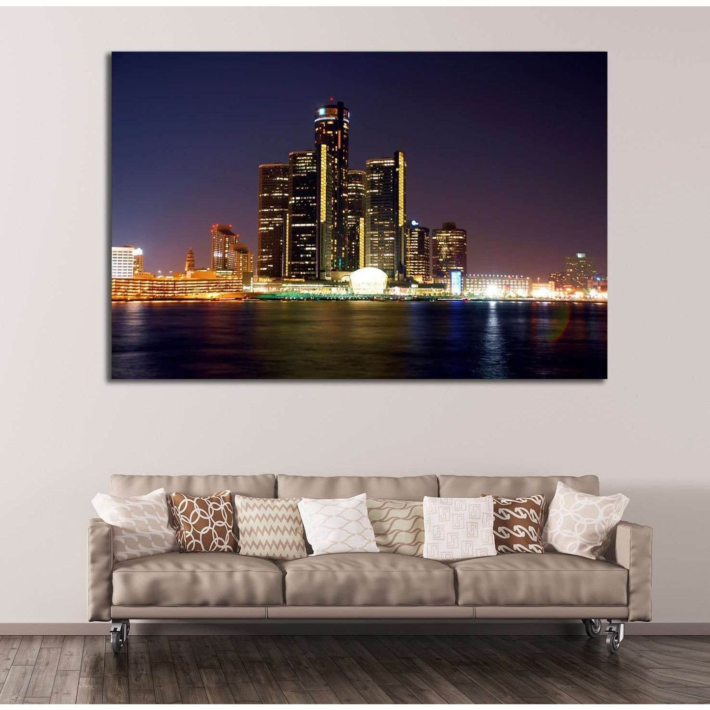 Detroit Cityscape №134 Ready to Hang Canvas PrintCanvas art arrives ready to hang, with hanging accessories included and no additional framing required. Every canvas print is hand-crafted, made on-demand at our workshop and expertly stretched around 100%