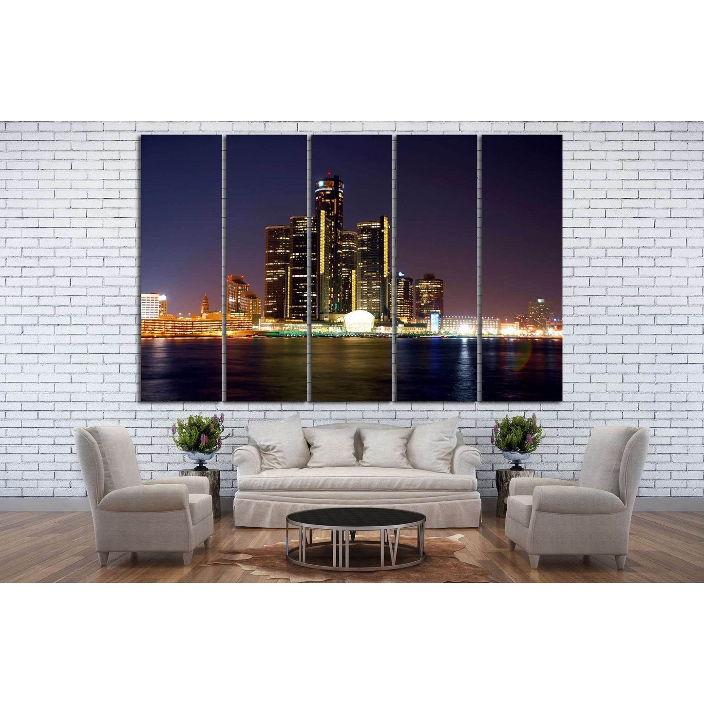 Detroit Cityscape №134 Ready to Hang Canvas PrintCanvas art arrives ready to hang, with hanging accessories included and no additional framing required. Every canvas print is hand-crafted, made on-demand at our workshop and expertly stretched around 100%