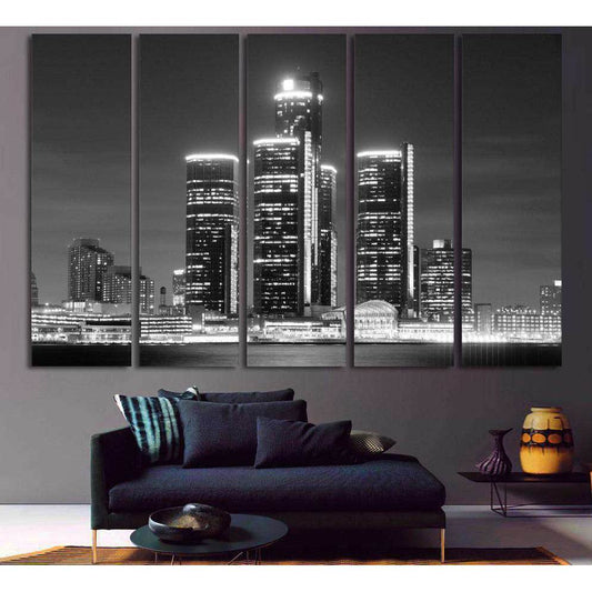 Detroit Skyline №1100 Ready to Hang Canvas PrintCanvas art arrives ready to hang, with hanging accessories included and no additional framing required. Every canvas print is hand-crafted, made on-demand at our workshop and expertly stretched around 100% N