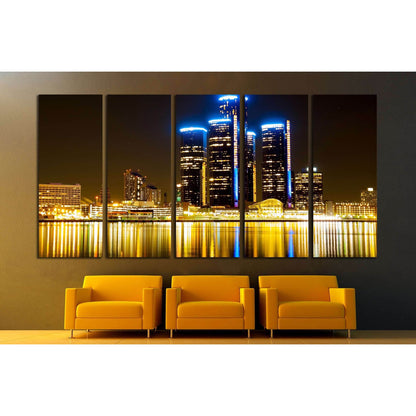 Detroit Skyline at Night №2258 Ready to Hang Canvas PrintCanvas art arrives ready to hang, with hanging accessories included and no additional framing required. Every canvas print is hand-crafted, made on-demand at our workshop and expertly stretched arou