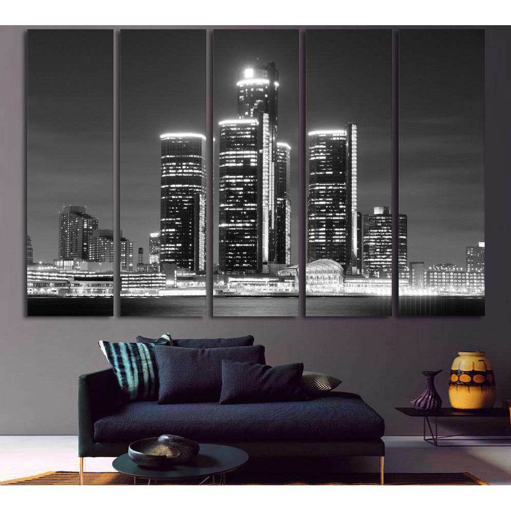 Detroit Skyline №1100 Ready to Hang Canvas PrintCanvas art arrives ready to hang, with hanging accessories included and no additional framing required. Every canvas print is hand-crafted, made on-demand at our workshop and expertly stretched around 100% N