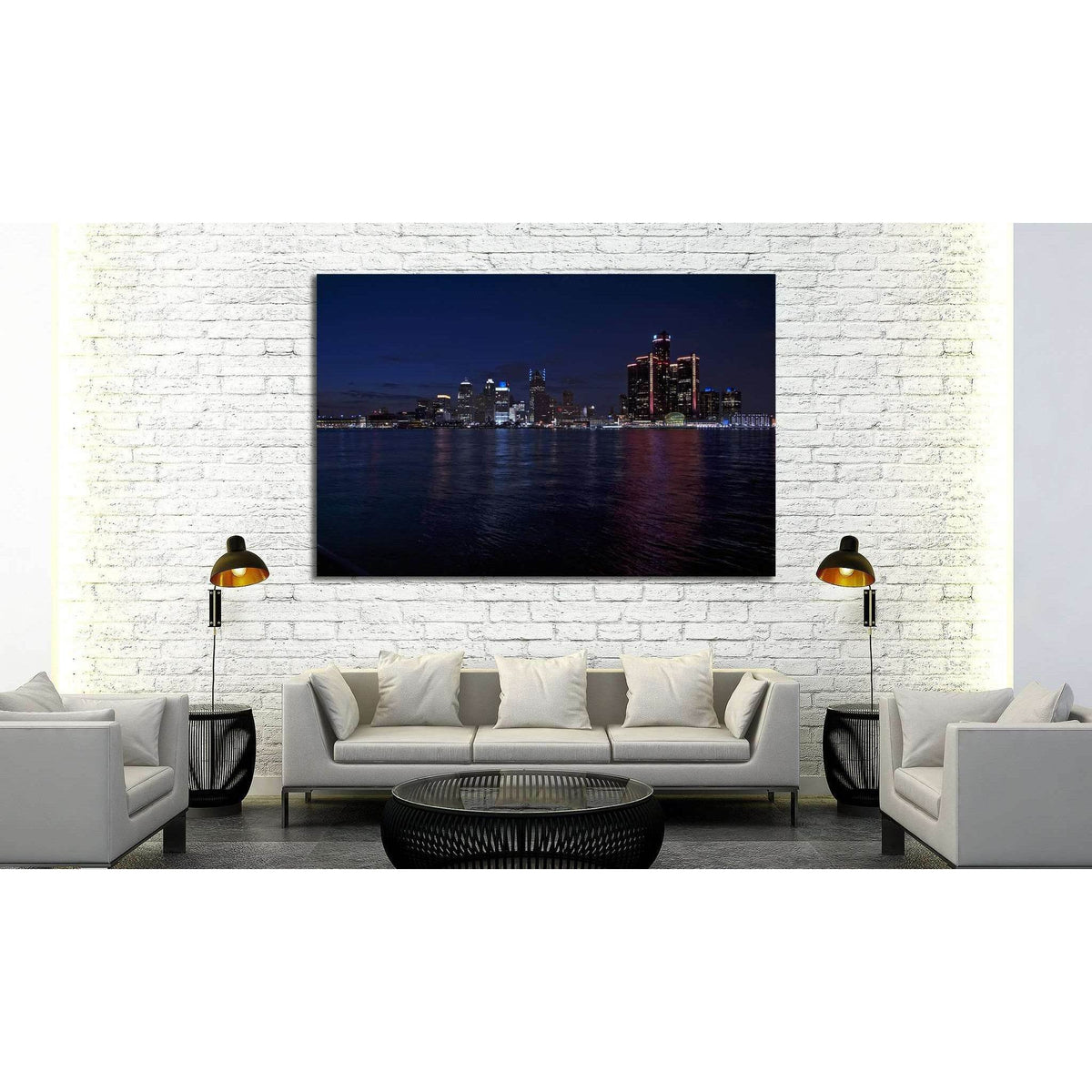 Detroit Skyline №133 Ready to Hang Canvas PrintCanvas art arrives ready to hang, with hanging accessories included and no additional framing required. Every canvas print is hand-crafted, made on-demand at our workshop and expertly stretched around 100% No