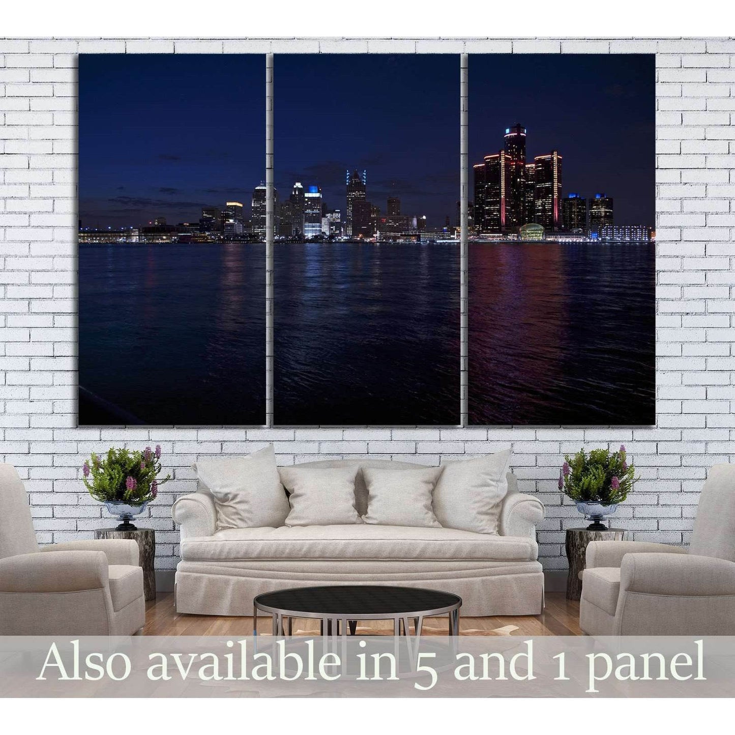 Detroit Skyline №133 Ready to Hang Canvas PrintCanvas art arrives ready to hang, with hanging accessories included and no additional framing required. Every canvas print is hand-crafted, made on-demand at our workshop and expertly stretched around 100% No