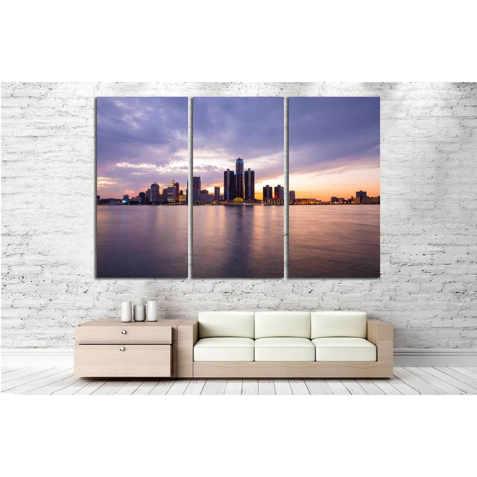 Detroit Skyline №135 Ready to Hang Canvas PrintCanvas art arrives ready to hang, with hanging accessories included and no additional framing required. Every canvas print is hand-crafted, made on-demand at our workshop and expertly stretched around 100% No