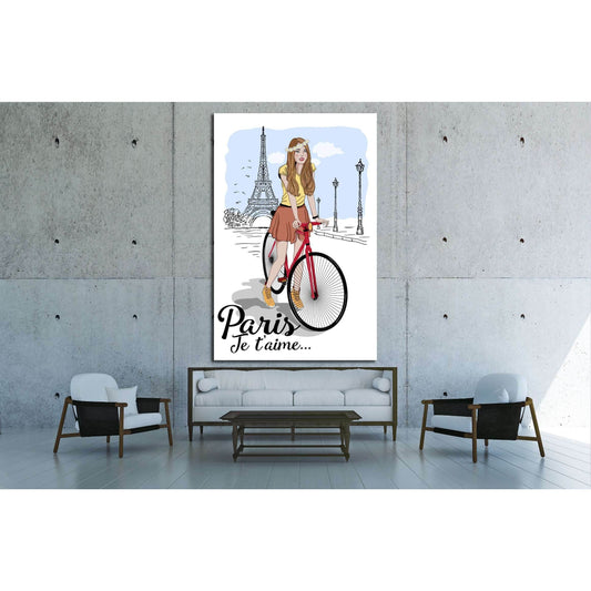 Discover Paris sketch canvas with girl on bike and eiffel tower vector illustration №4595 Ready to Hang Canvas PrintCanvas art arrives ready to hang, with hanging accessories included and no additional framing required. Every canvas print is hand-crafted,