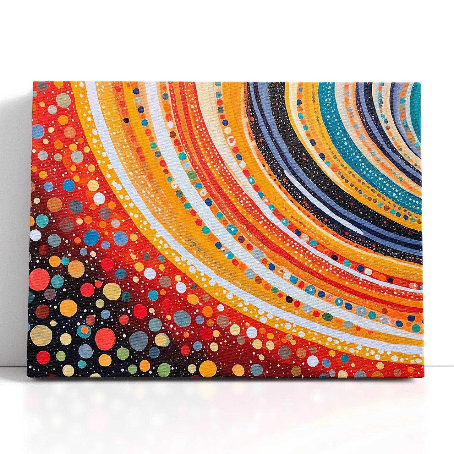 Dotted Abstract Canvas Print of Saturn Rings - Artoholica Ready to Hang Canvas Print