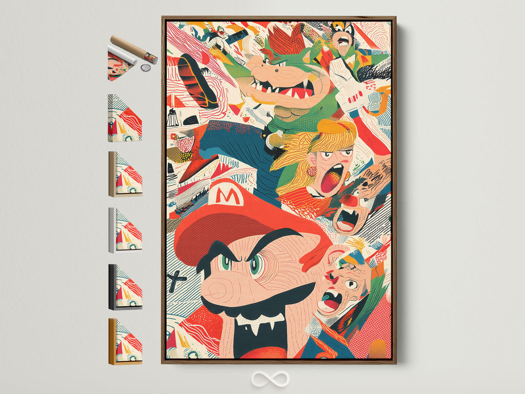 Retro Gaming Poster - Vintage Video Game Art, Colorful Character Wall Print, Nostalgic Gamer Decor, Arcade Style Home Art