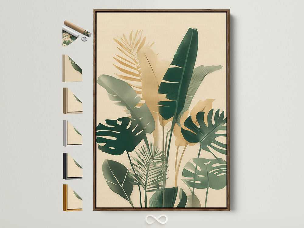 Botanical Palm Leaf Print — Artoholica Beige and emerald palm leaf botanical art