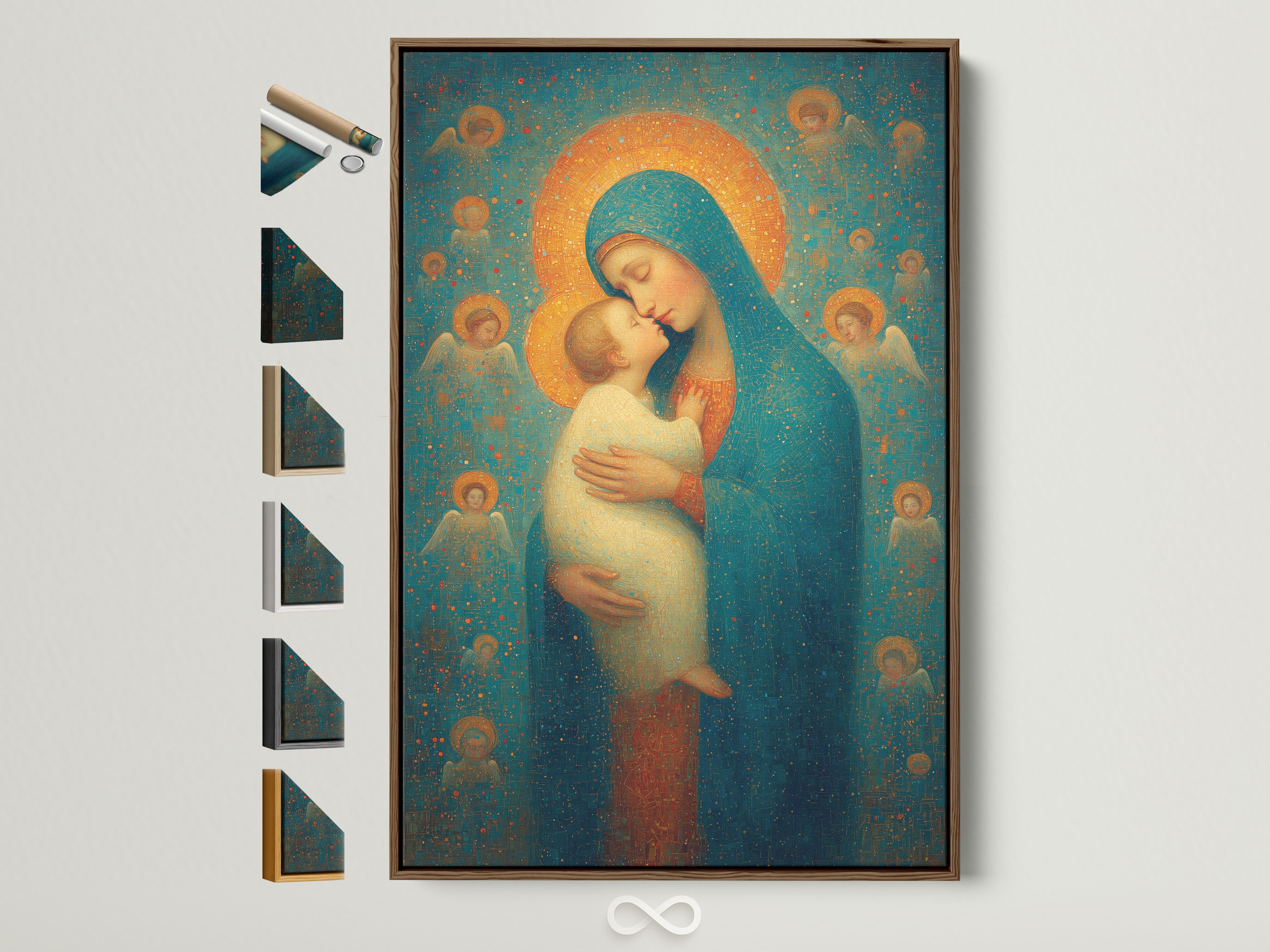 Explore framing options with this brown frame. See all available frame styles. Find the perfect frame for your artwork. Enhance your art today with our versatile frame selection.