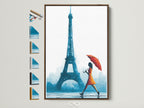 Brown frame showcasing available artwork options. See all frame choices displayed. Find the perfect frame to complement your Eiffel Tower art. Enhance your living room wall art today. Discover Parisian prints and teal blue art to elevate your space. Find office wall decor and travel canvas prints. Explore French artwork and Parisian decor options