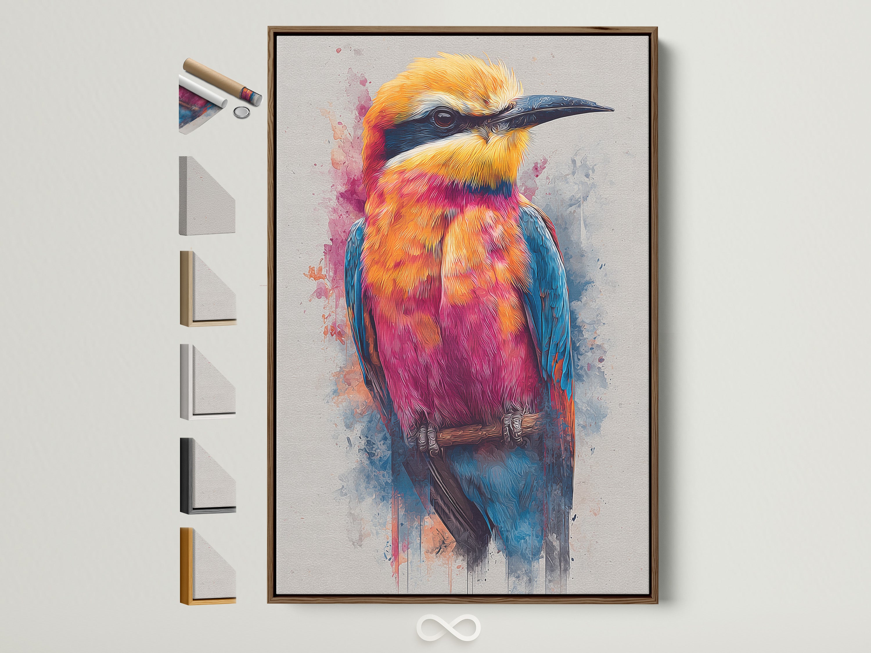 Vibrant Bee Eater Bird Watercolor Print - Colorful Bird Wall Art, Nature Artwork, Bird Lover Gift, Home Decor, Office Art