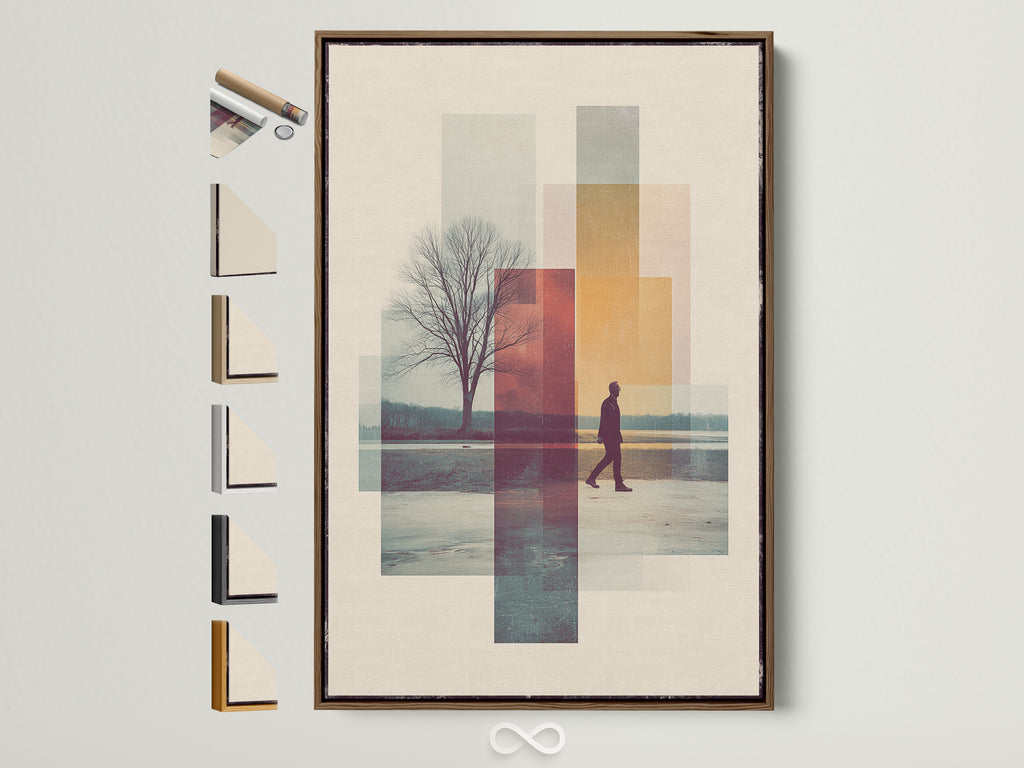 Abstract Geometric Art Print - Modern Wall Art, Contemporary Poster, Minimalist Decor, Nature Photography, Tree Silhouette