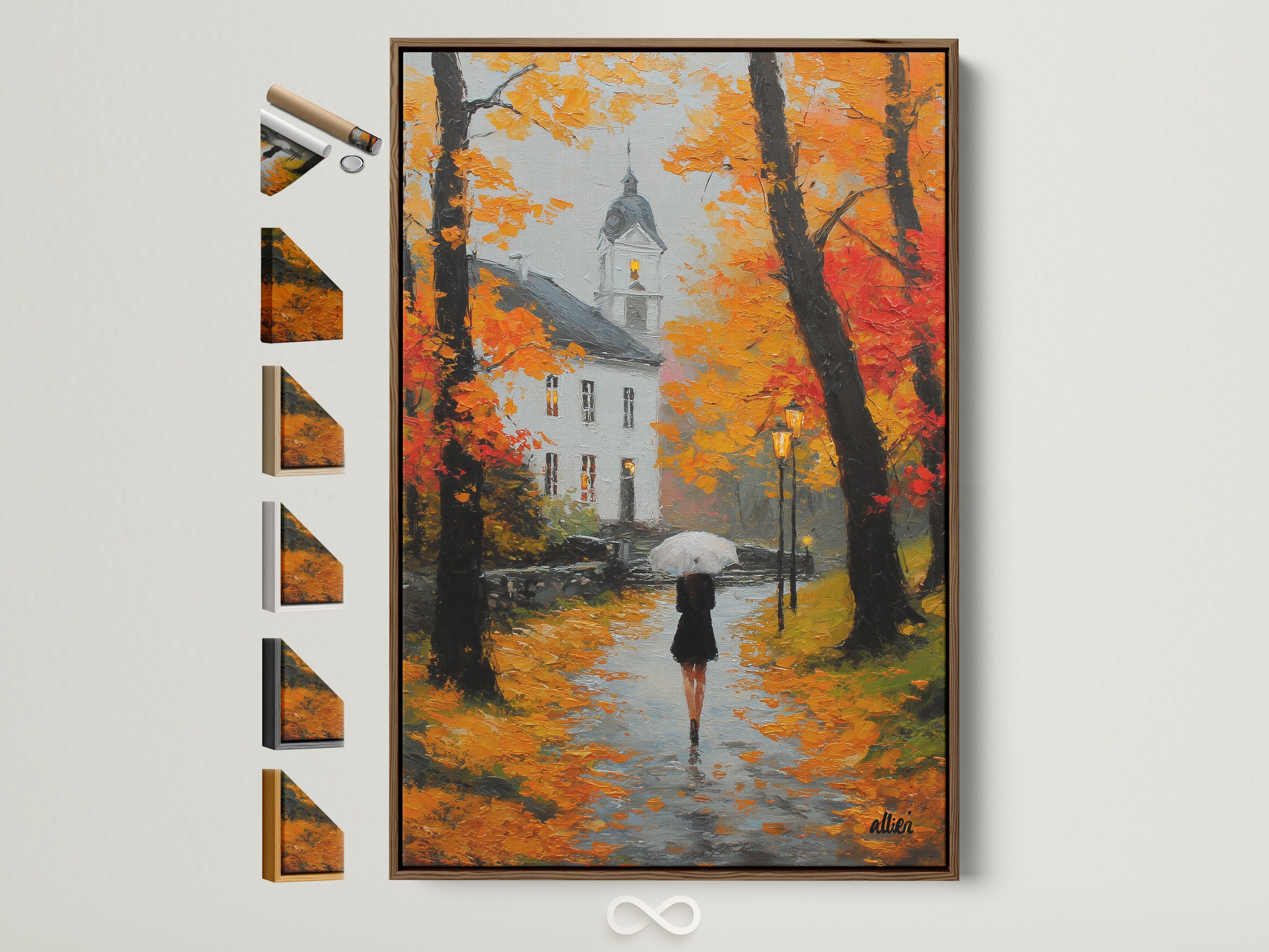 Explore our frame options. The artwork in a brown frame takes center stage. See all available frame styles on display. Find the perfect match for your home decor and artwork. Each frame enhances the beauty of the art.