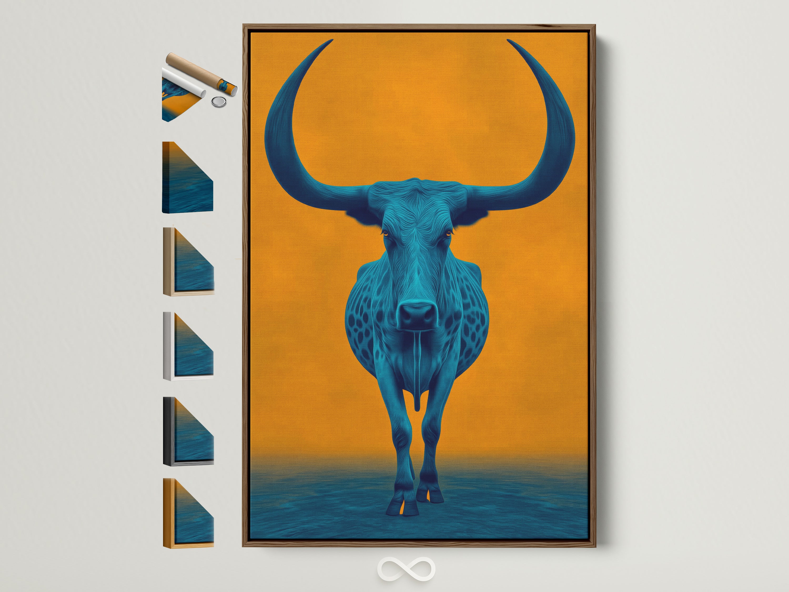 Teal Longhorn - brown frame