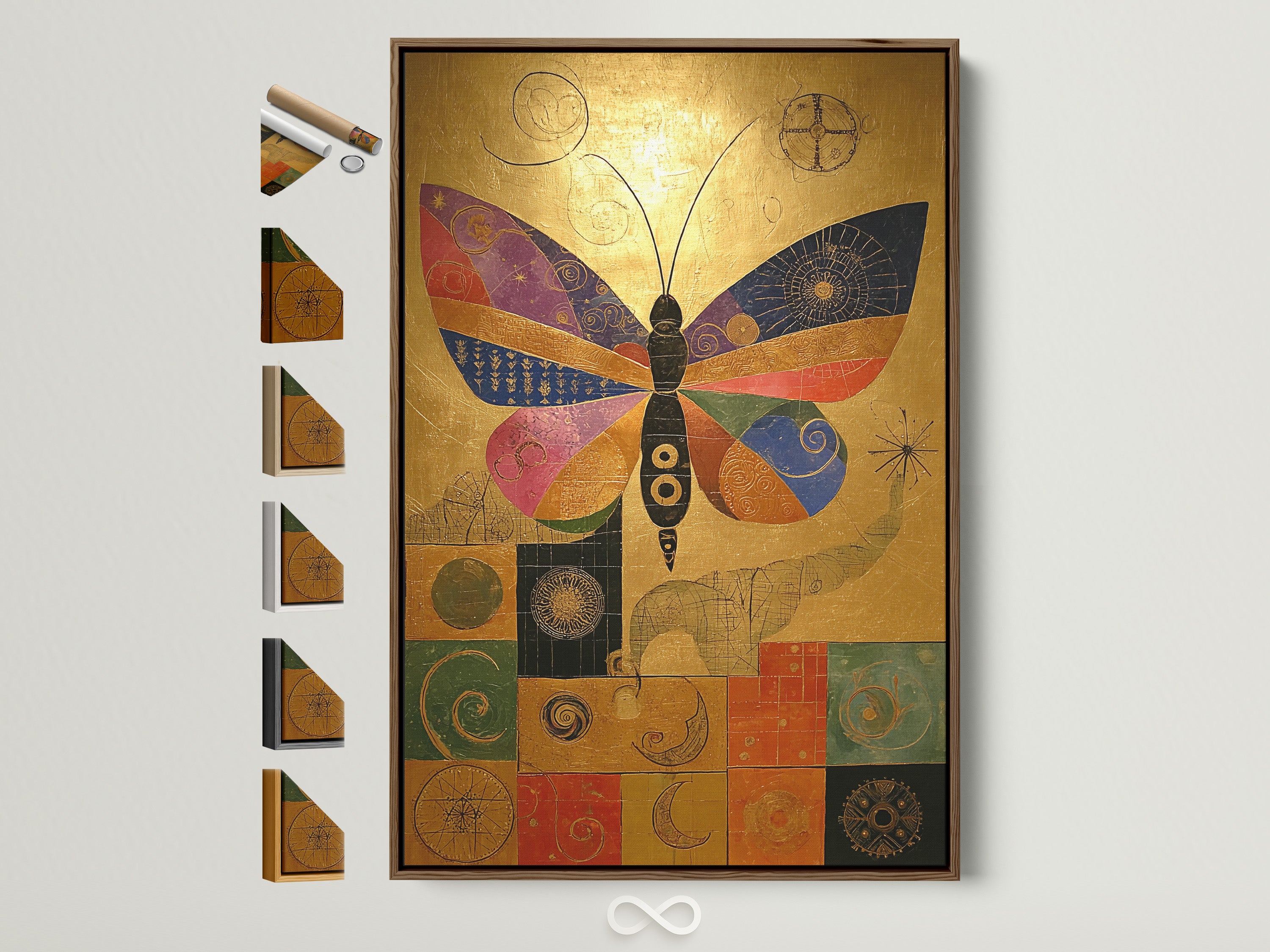 Explore framing options with this brown frame. It showcases various frame styles. See our full range of frame choices. Find the perfect frame to complement your artwork. It enhances any space.