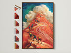 Explore frame options for the Mountain Climbers artwork. The brown frame is displayed alongside other frame styles. Perfect for adding a touch of adventure to your office decor. See available styles like stretched canvas fine art poster and floating frame. Shop now for motivational art.