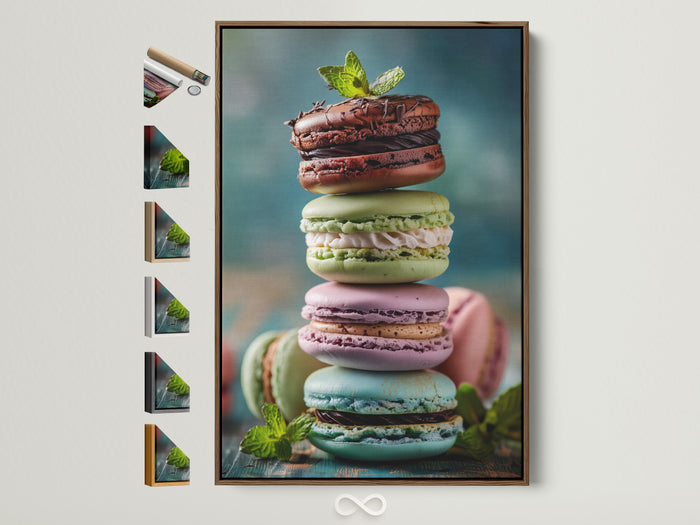 Macaron stack kitchen wall art