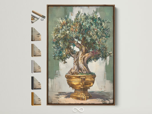 Explore framing options for your artwork. This brown frame is displayed alongside other frame styles. Discover the perfect complement to your art. Many frame choices are available to enhance your space.