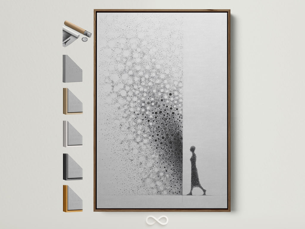 A brown frame is displayed. It showcases all available frame options on the side. Perfect for displaying art or photos. Find the ideal frame to complement your artwork. Enhance your home decor today