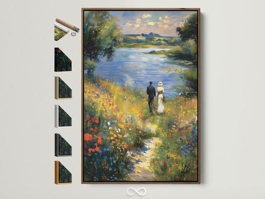 Brown frame displays all frame options. See your artwork in various frame styles. Find the perfect frame to complement your art. Options include oak white black and gold frames.