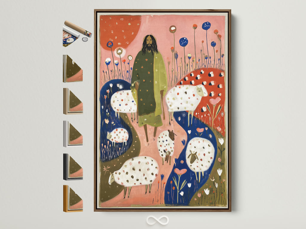 Artwork featuring a brown frame with various frame options displayed. Explore our diverse range of frames. Find the perfect style to complement your chosen art or photo. Discover frame options for every aesthetic preference.