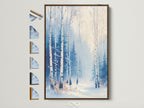 Winter Forest artwork in a brown frame. See all available frame options. This snowy birch tree wall art brings Scandinavian style to your home decor. Perfect nature artwork for cozy spaces.